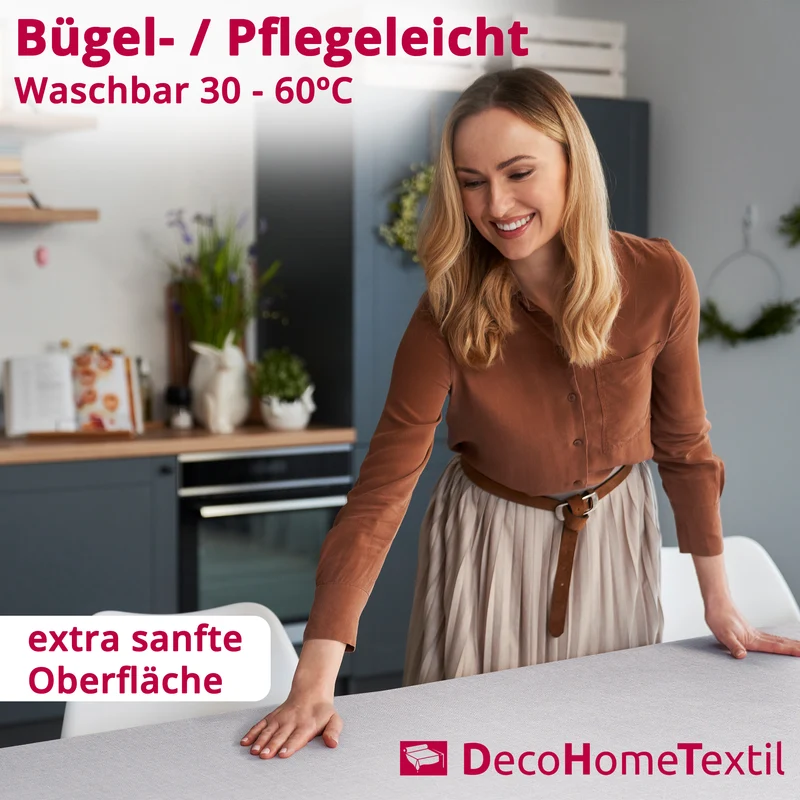 Leinen Optik Tischdecke eckig hellgrau