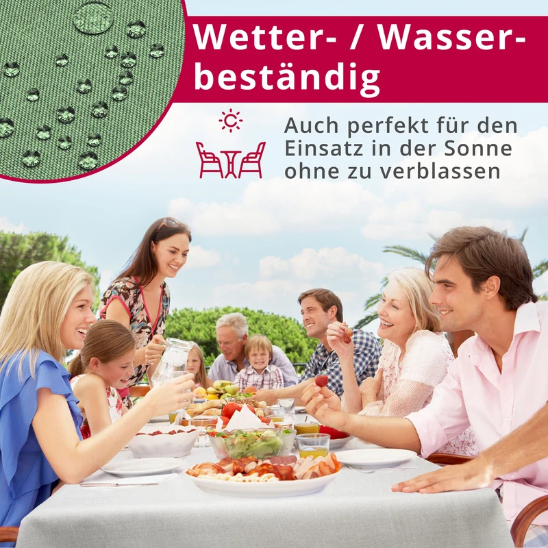 Leinen Optik Tischdecke eckig dunkelgrün