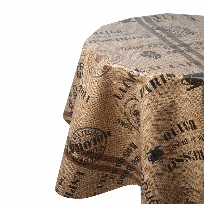 Wachstuch Kaffeesack Braun rund / oval