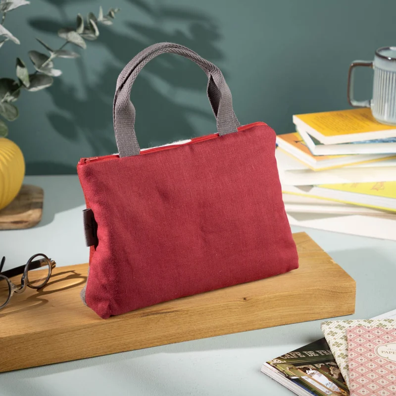 Kleine Handtasche aus Loden & Leinen