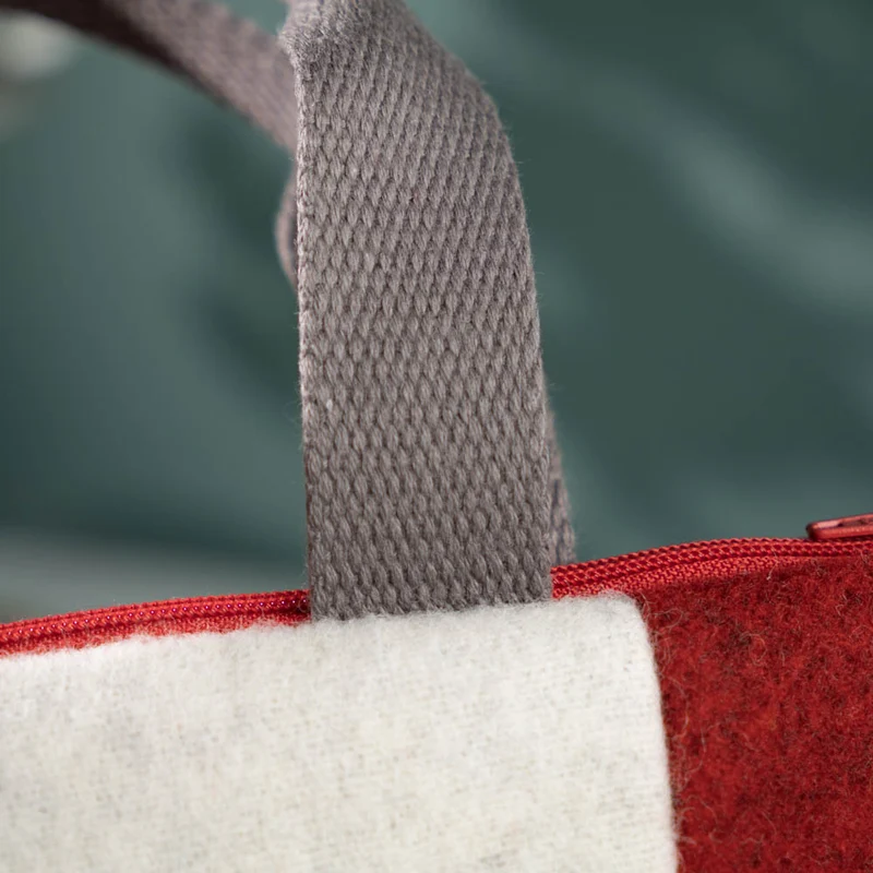 Kleine Handtasche aus Loden & Leinen