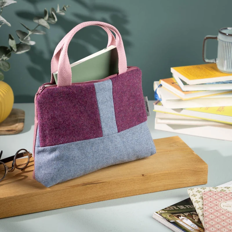Kleine Handtasche aus Loden & Leinen