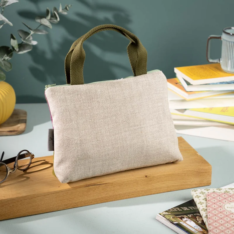 Kleine Handtasche aus Loden & Leinen