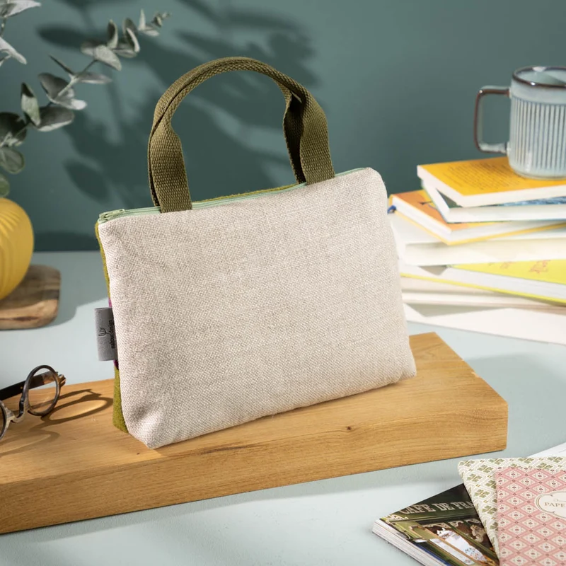 Kleine Handtasche aus Loden & Leinen
