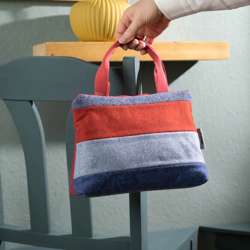 Kleine Handtasche aus Loden & Leinen