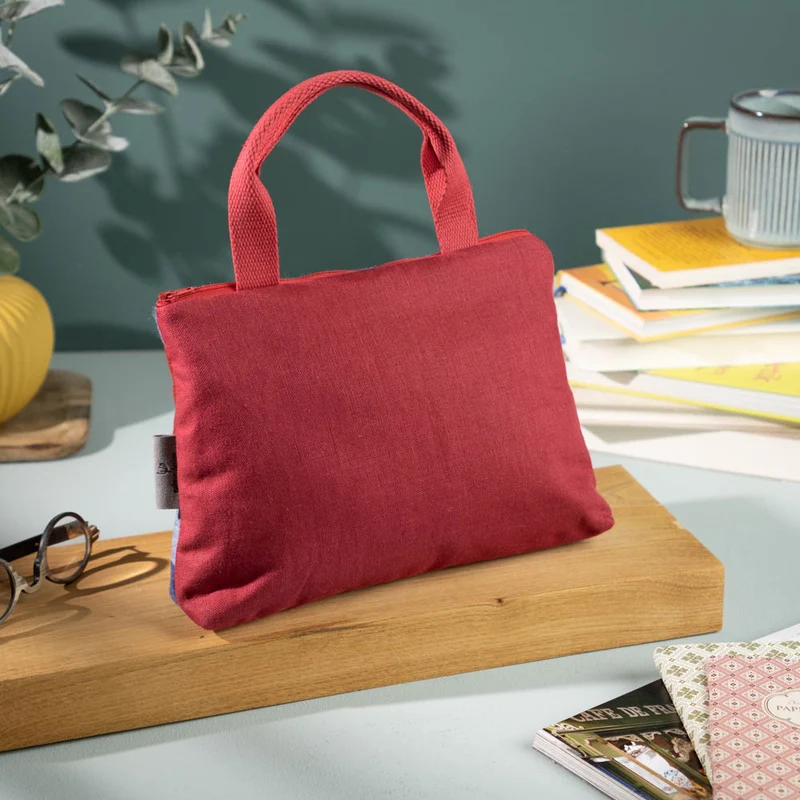 Kleine Handtasche aus Loden & Leinen