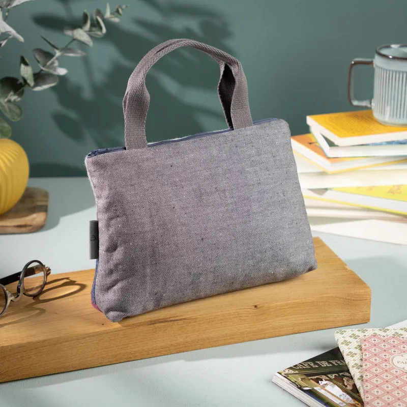 Kleine Handtasche aus Loden & Leinen