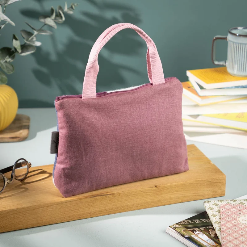 Kleine Handtasche aus Loden & Leinen