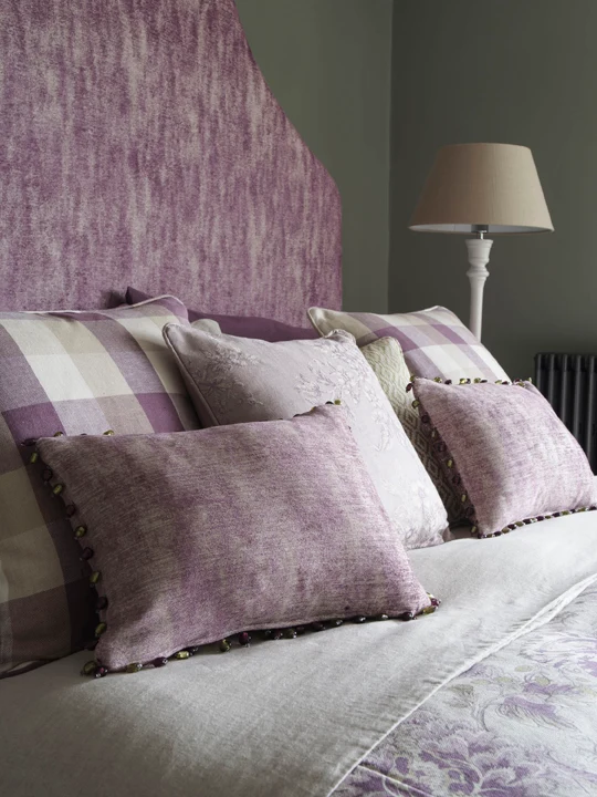 Linen Check - heather