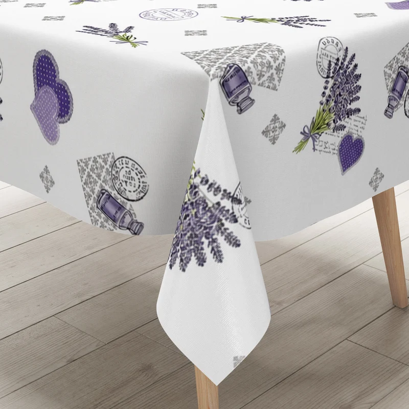 Wachstuch Tischdecke C146014 weiß Lavendel Provence eckig rund oval