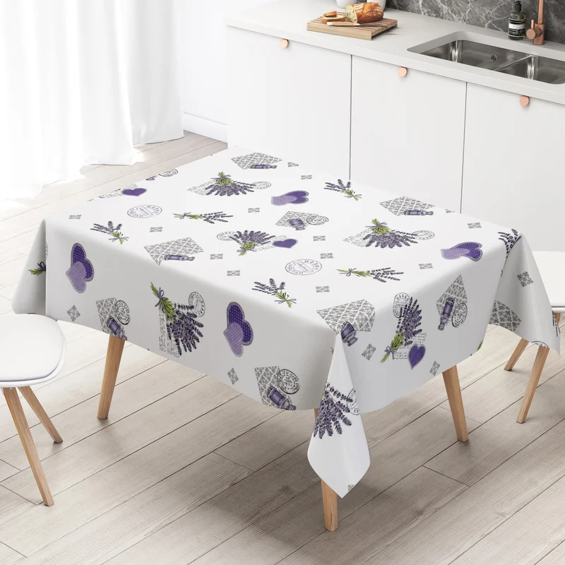 Wachstuch Tischdecke C146014 weiß Lavendel Provence eckig rund oval