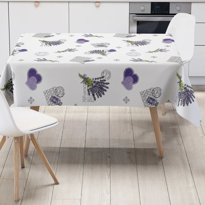 Wachstuch Tischdecke C146014 weiß Lavendel Provence eckig rund oval
