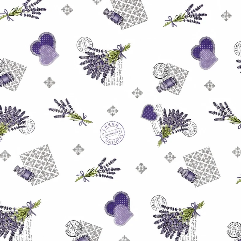 Wachstuch Tischdecke C146014 weiß Lavendel Provence eckig rund oval