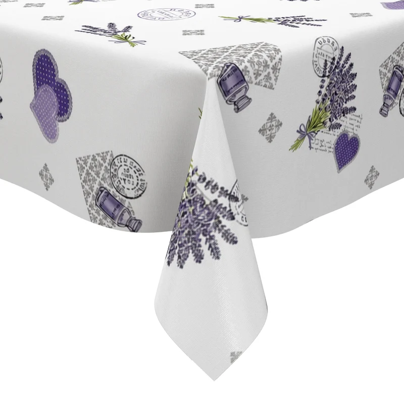 Wachstuch Tischdecke C146014 weiß Lavendel Provence eckig rund oval