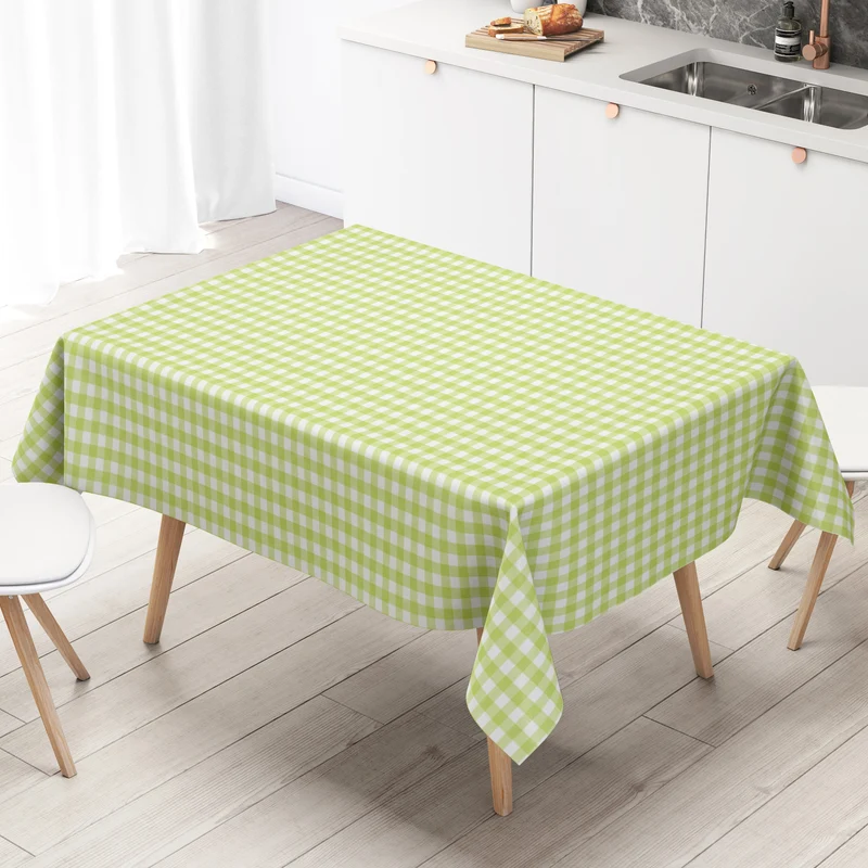 Wachstuch Tischdecke B1567-10 hellgrün vichy kariert Karo Landhaus eckig rund oval