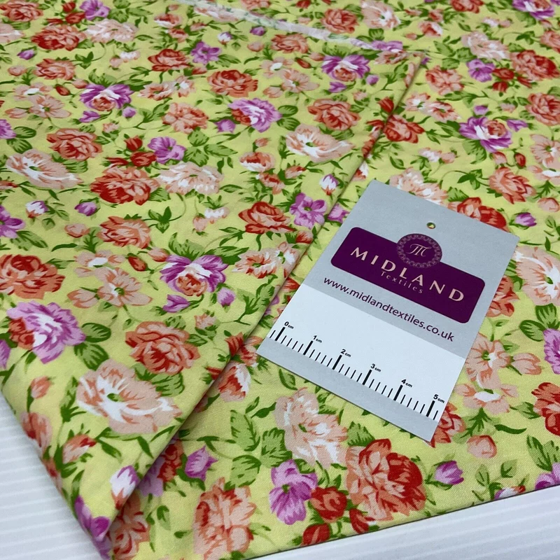 Floral Florence Bunch Cotton Poplin dress Fabric Sold by the meter M1893