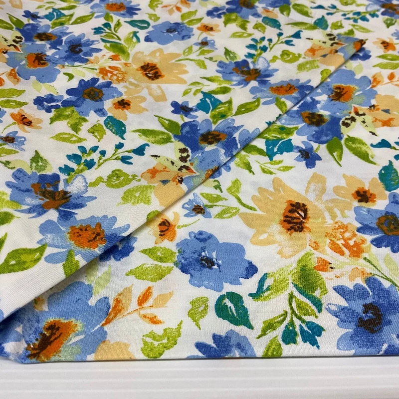 Bold Tropical Floral Cotton Poplin dress Fabric Sold by the meter M1907