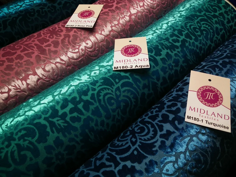 Floral Burnout 2-Way Stretch Velvet Fabric 58" M180