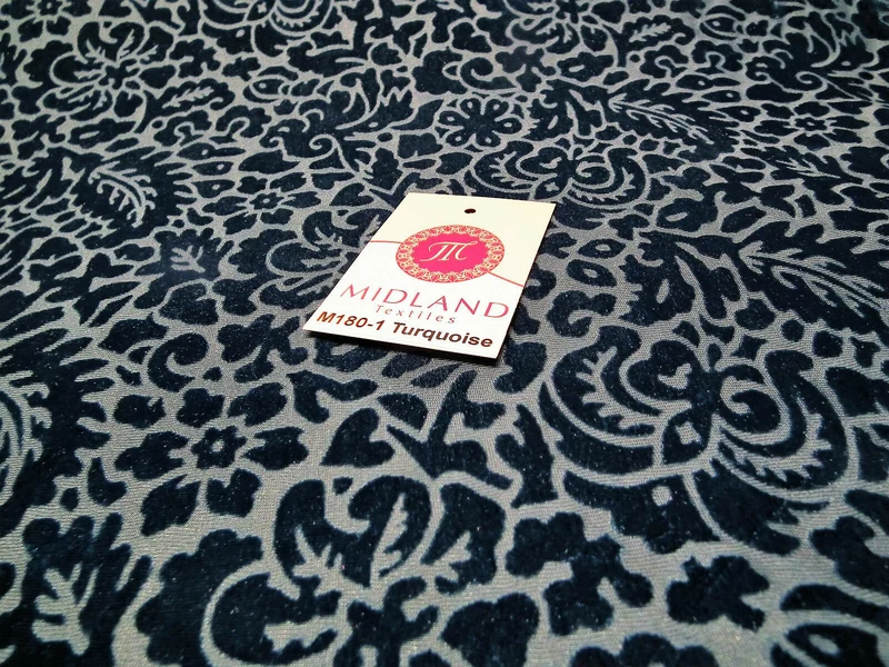 Floral Burnout 2-Way Stretch Velvet Fabric 58" M180