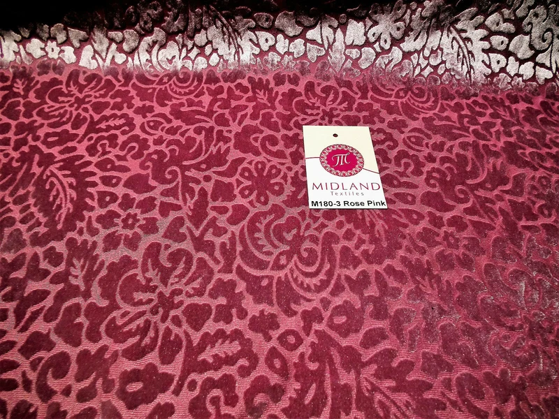 Floral Burnout 2-Way Stretch Velvet Fabric 58" M180