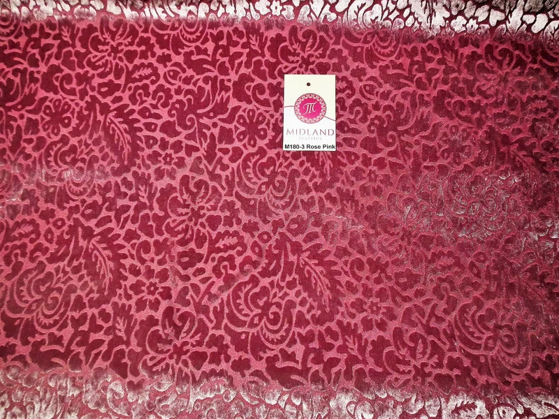 Floral Burnout 2-Way Stretch Velvet Fabric 58" M180