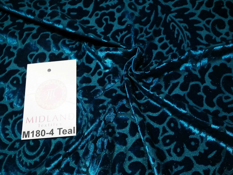Floral Burnout 2-Way Stretch Velvet Fabric 58" M180