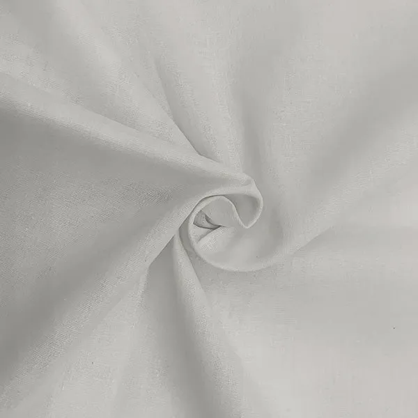 White Fire-Retardant Muslin Fabric - 100% Cotton - 150cm Wide M1984-2