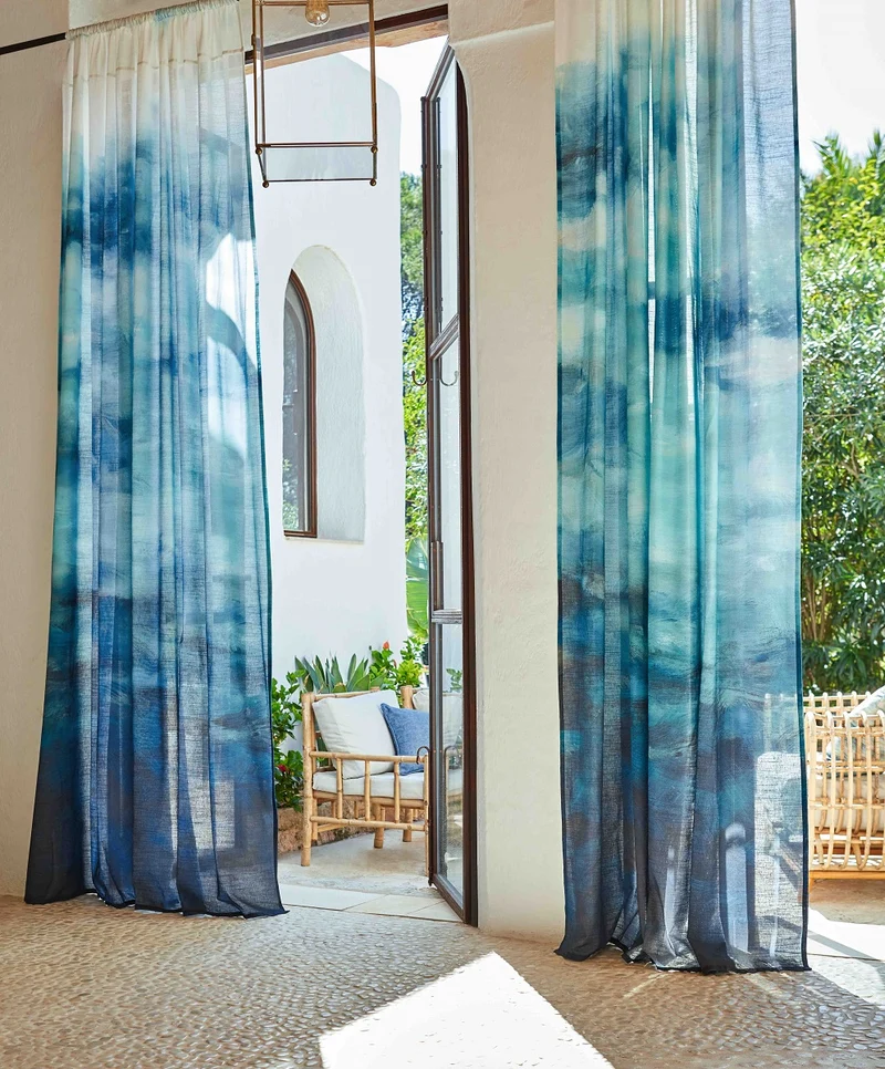 Gardinenstoff African Horizon - azure 292 cm
