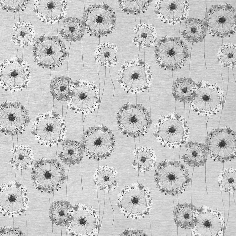 Jacquard Tischdecke aus beschichteter Baumwolle mit Fleckenschutz MIST grau Pusteblume eckig rund oval