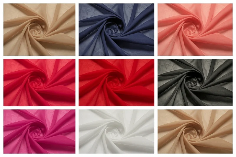 Plain Cationic Chiffon Fabric 57" Wide - Premium Lightweight MD895