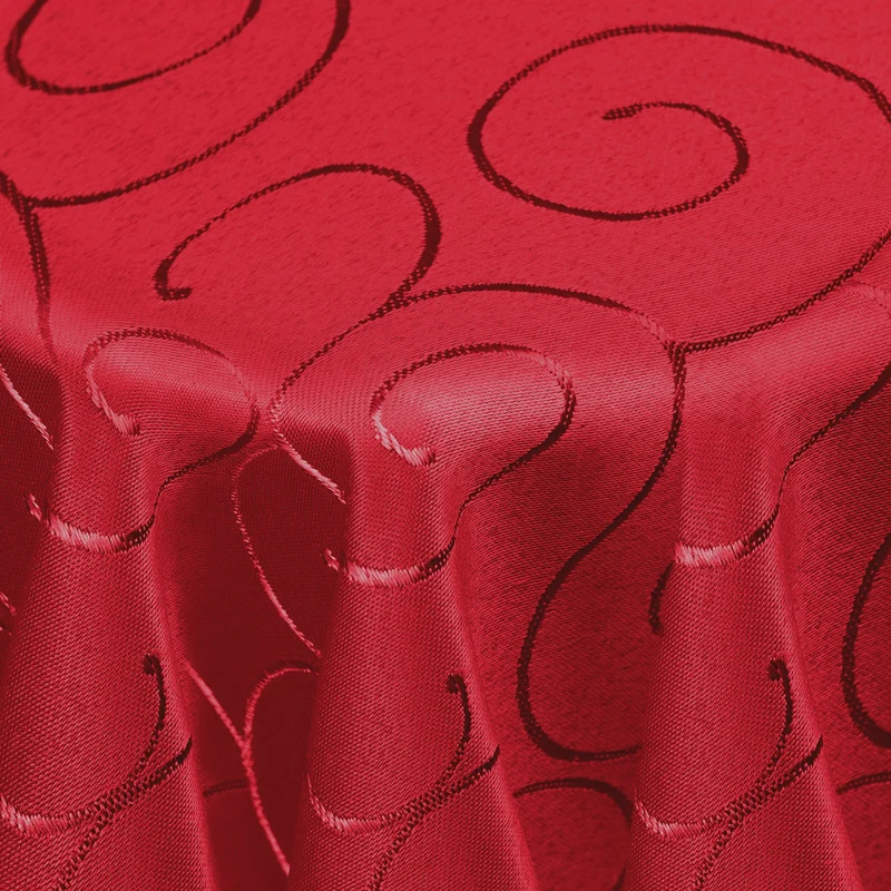 Kringel Ornamente Tischdecke Rot rund