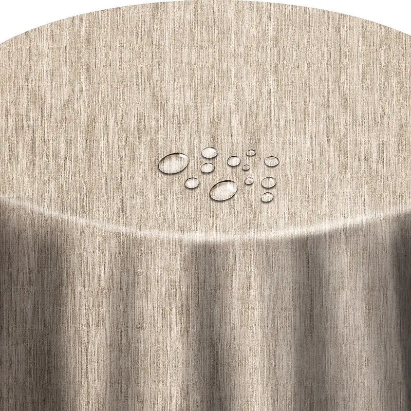 Wachstuch Leinen Prägung Beige Sand rund / oval