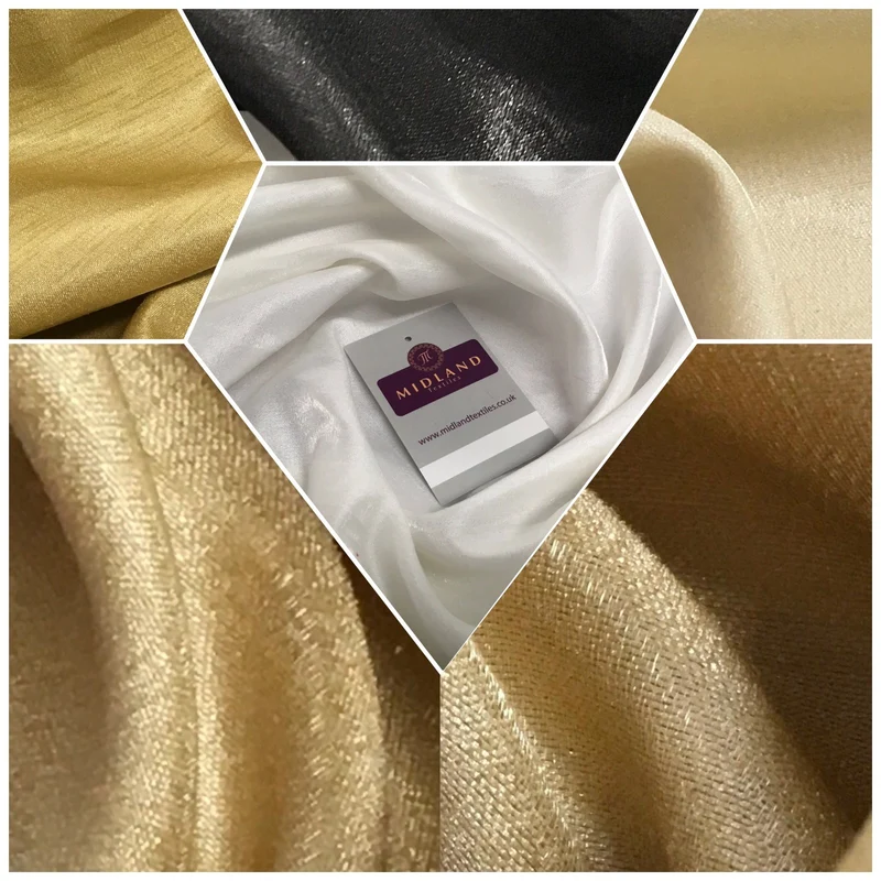 £3.50 Shimmer Raw Faux Silk Dupion Dress Fabric 45" Wide M805 Mtex