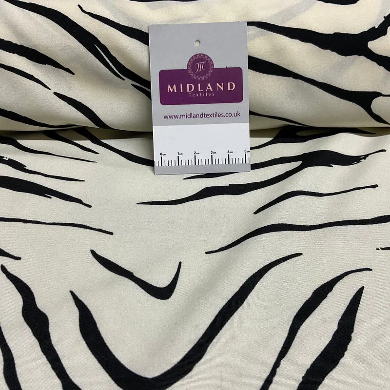 Zebra Animal Print Peach Crepe Dress Fabric M1942