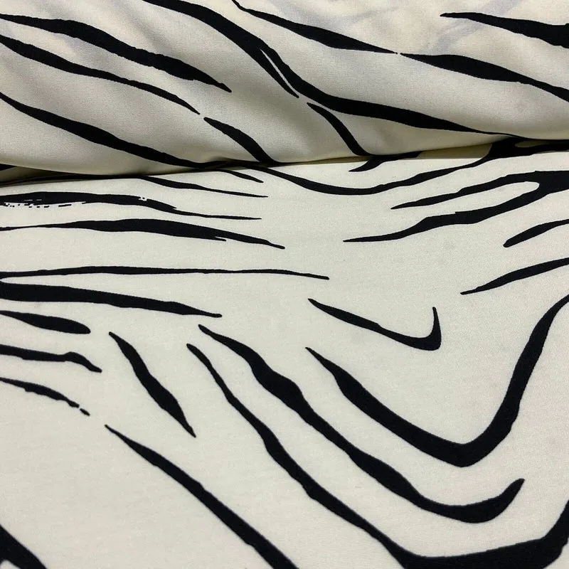 Zebra Animal Print Peach Crepe Dress Fabric M1942