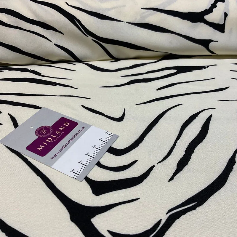 Zebra Animal Print Peach Crepe Dress Fabric M1942