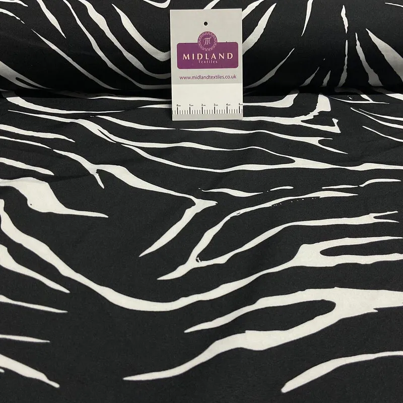 Zebra Animal Print Peach Crepe Dress Fabric M1942