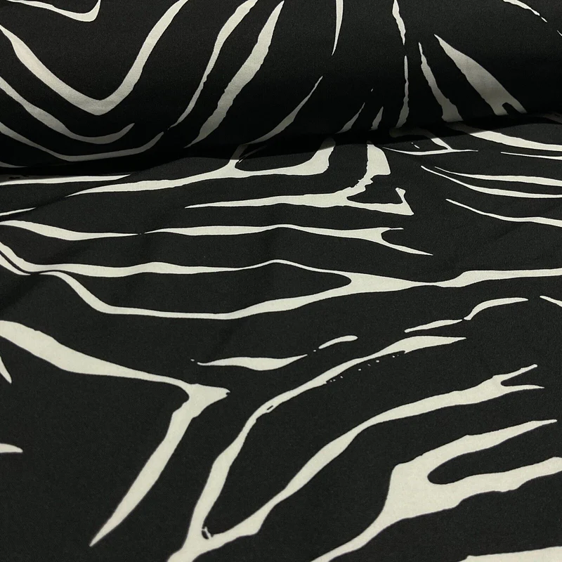 Zebra Animal Print Peach Crepe Dress Fabric M1942