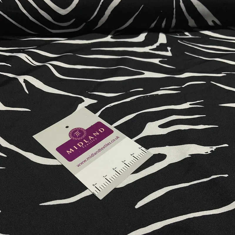 Zebra Animal Print Peach Crepe Dress Fabric M1942