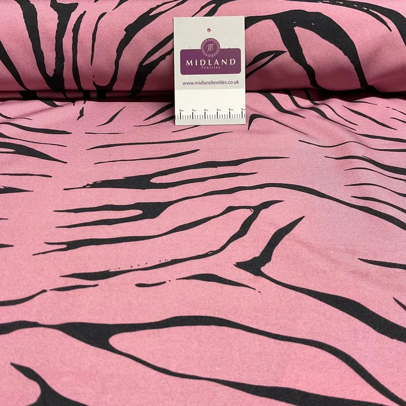 Zebra Animal Print Peach Crepe Dress Fabric M1942