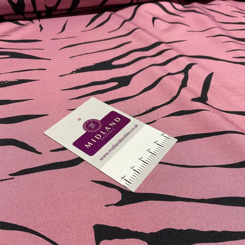 Zebra Animal Print Peach Crepe Dress Fabric M1942