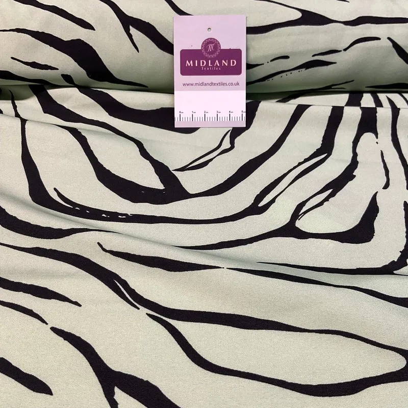 Zebra Animal Print Peach Crepe Dress Fabric M1942