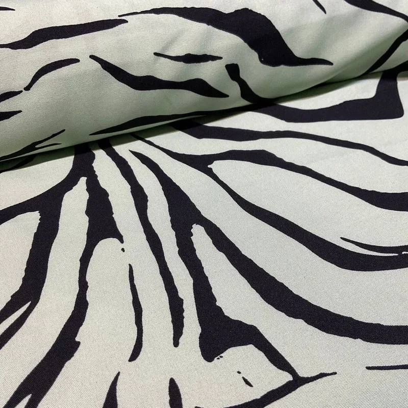 Zebra Animal Print Peach Crepe Dress Fabric M1942