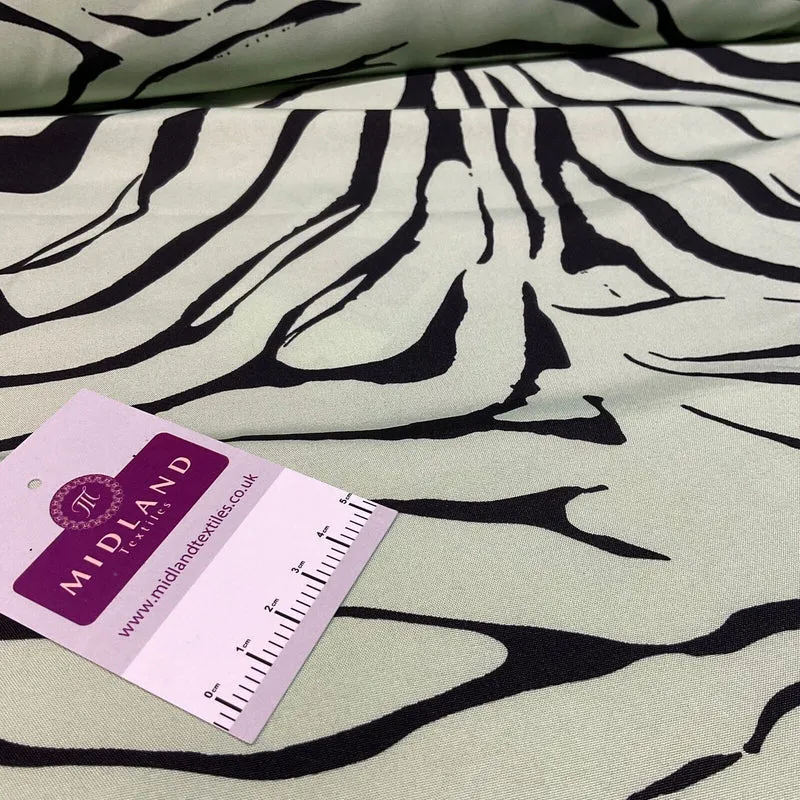 Zebra Animal Print Peach Crepe Dress Fabric M1942