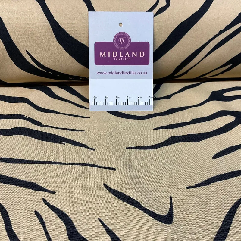 Zebra Animal Print Peach Crepe Dress Fabric M1942