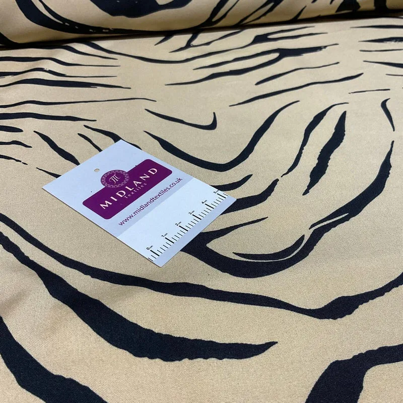 Zebra Animal Print Peach Crepe Dress Fabric M1942
