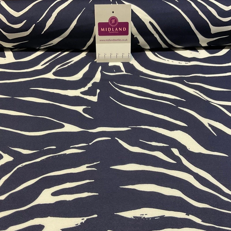Zebra Animal Print Peach Crepe Dress Fabric M1942