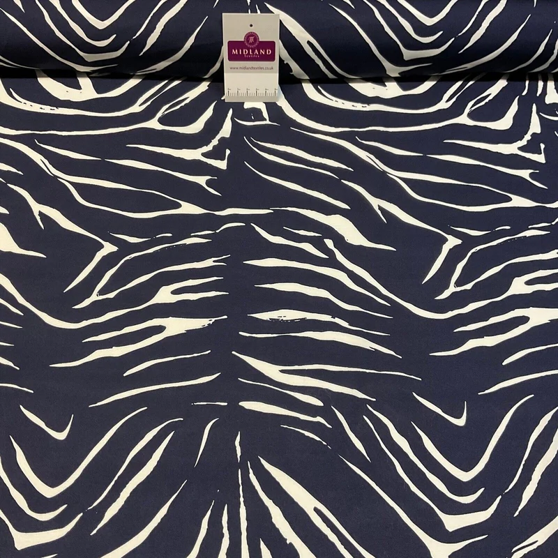 Zebra Animal Print Peach Crepe Dress Fabric M1942