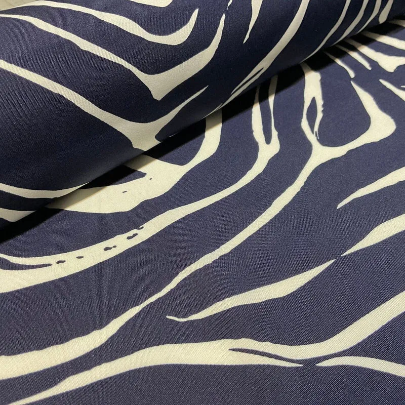 Zebra Animal Print Peach Crepe Dress Fabric M1942