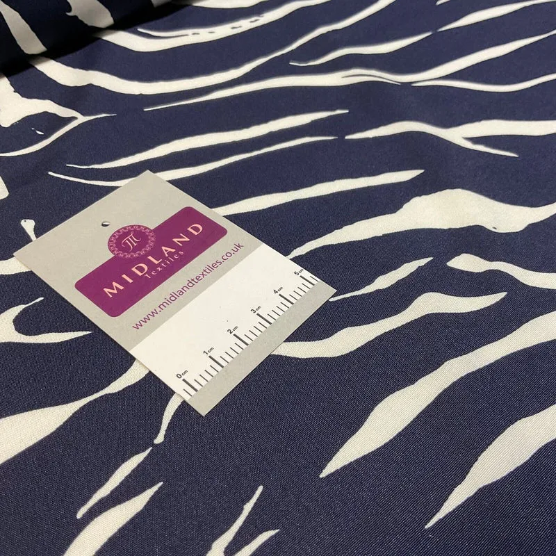 Zebra Animal Print Peach Crepe Dress Fabric M1942